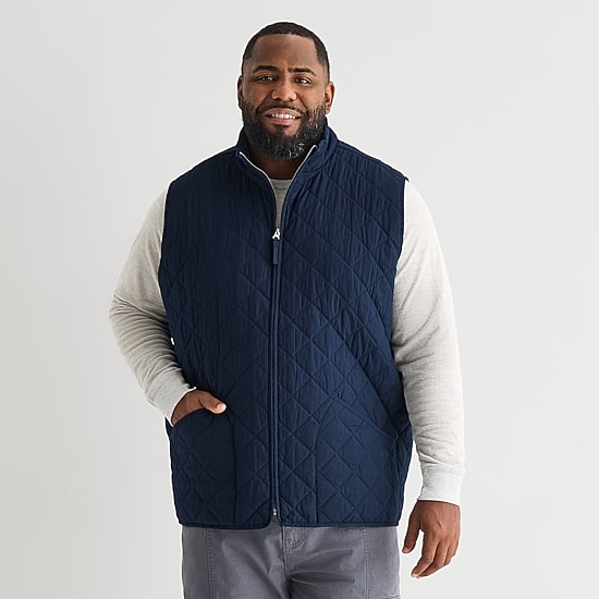 mutual weave Mens Midweight Big and Tall Quilted Vest
