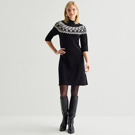 Maia Womens Short Sleeve Sweater Dress