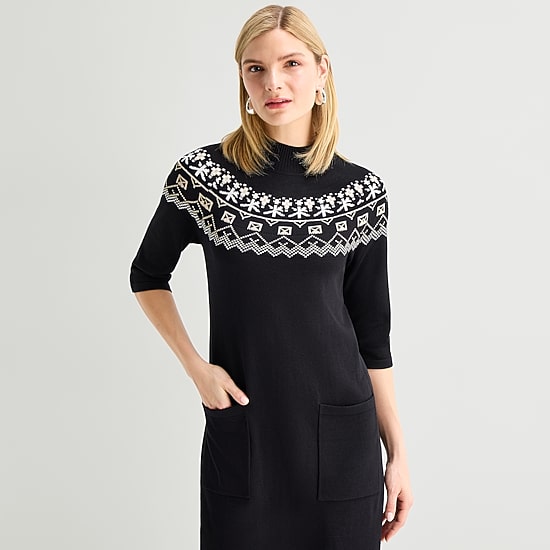 Maia Womens Short Sleeve Sweater Dress