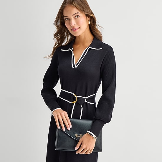 Maia Womens Long Sleeve Sweater Dress