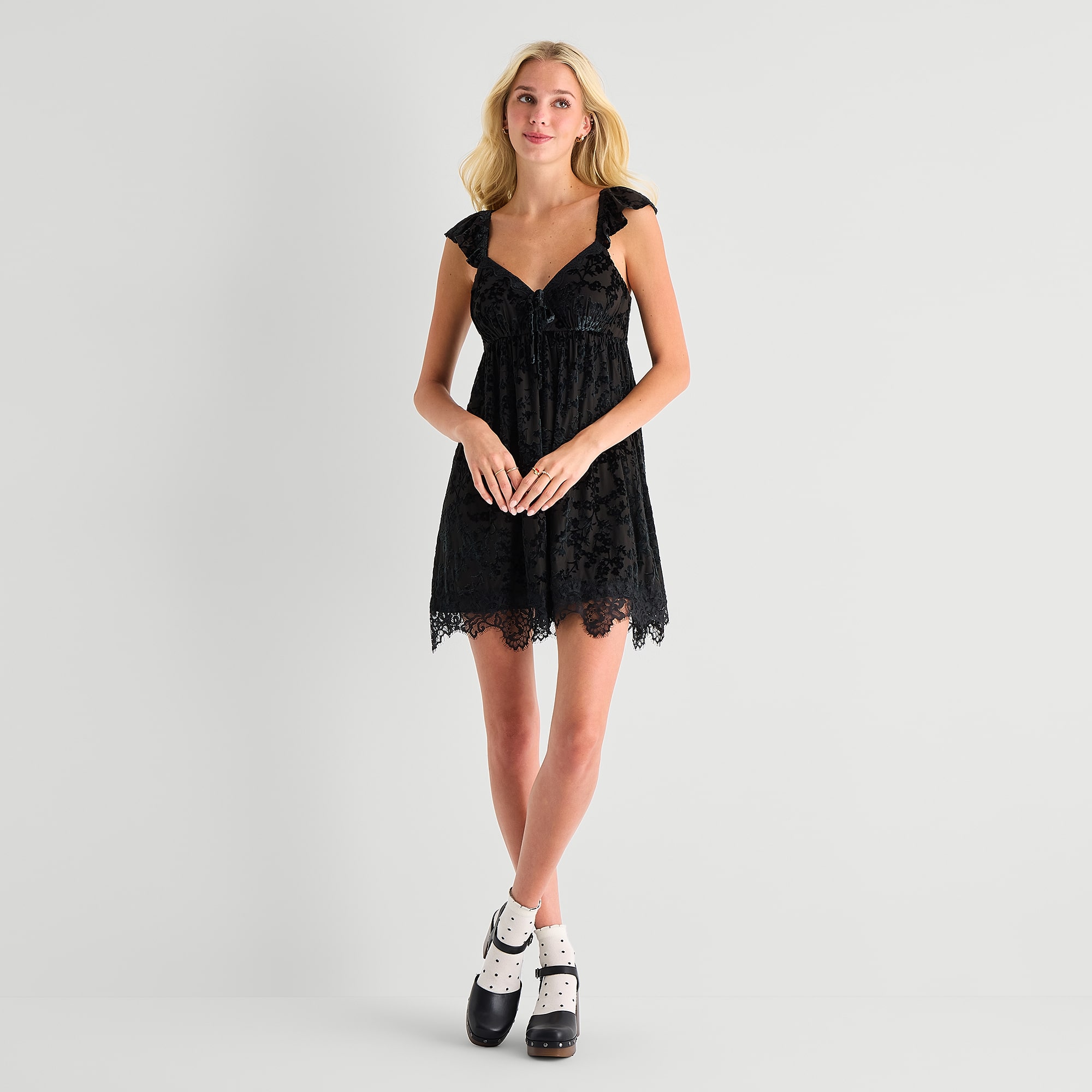 Arizona Womens Juniors Short Sleeve Slip Dress