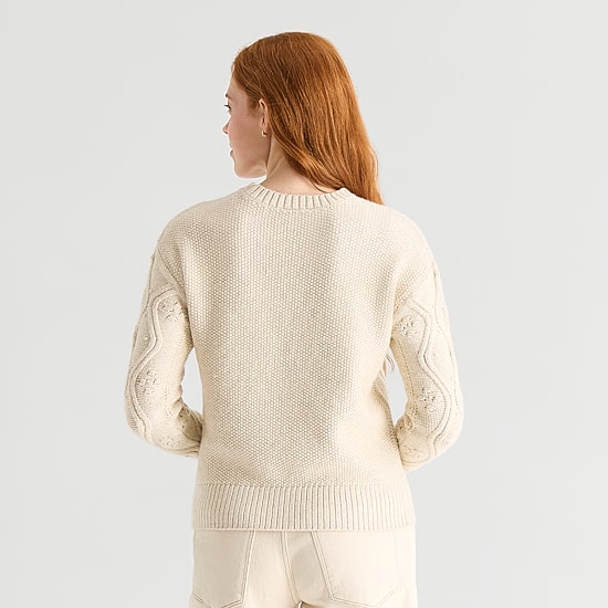 St. John's Bay Womens Crew Neck Long Sleeve Pullover Sweater
