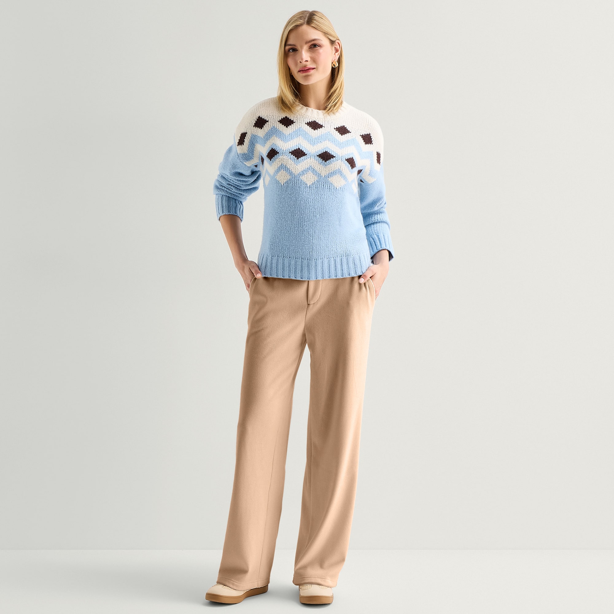 Stylus Womens Wide Leg High Rise Trouser