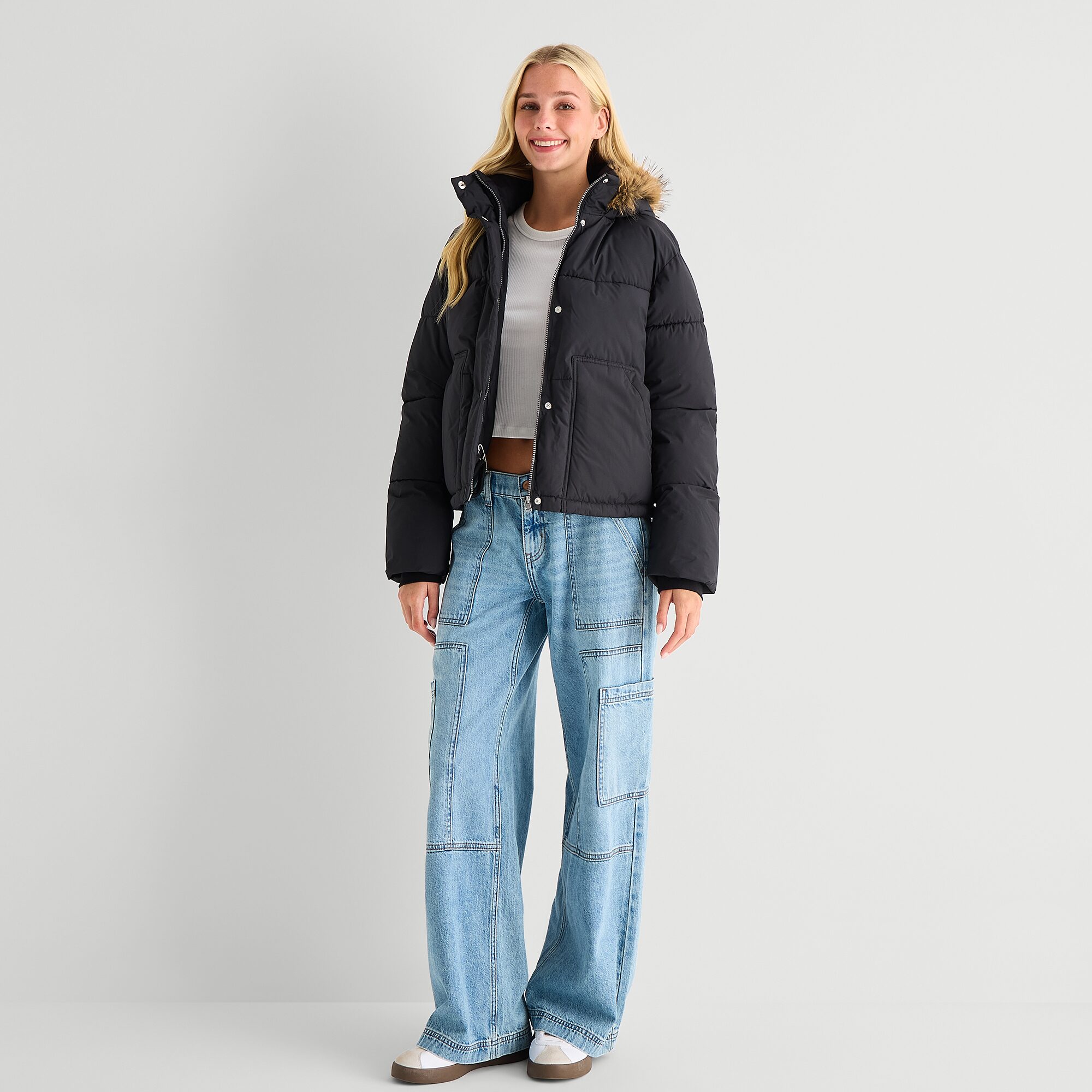 Arizona Womens Juniors Extra Weight Puffer Jacket