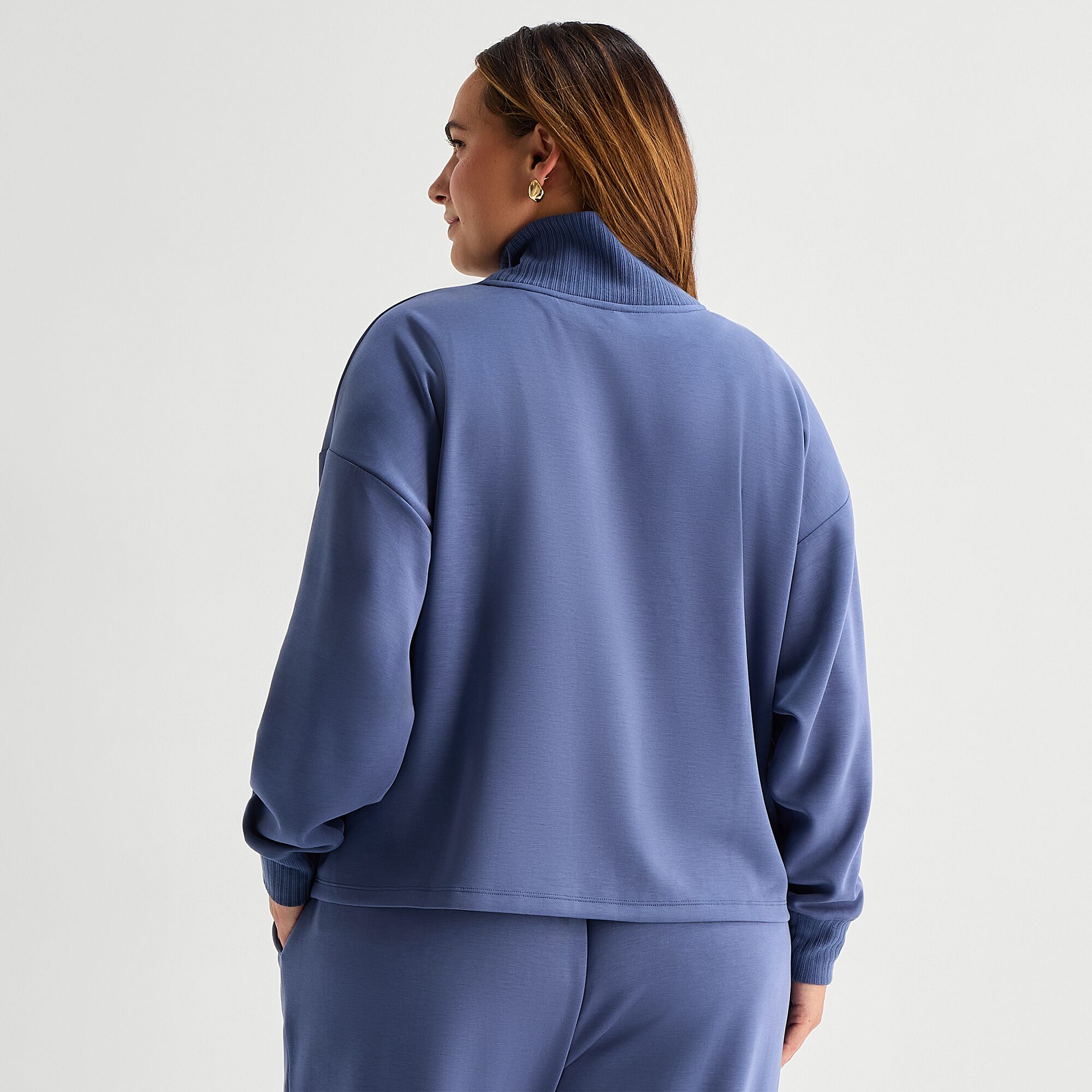 Stylus Plus Womens Mock Neck Long Sleeve Pullover Sweater