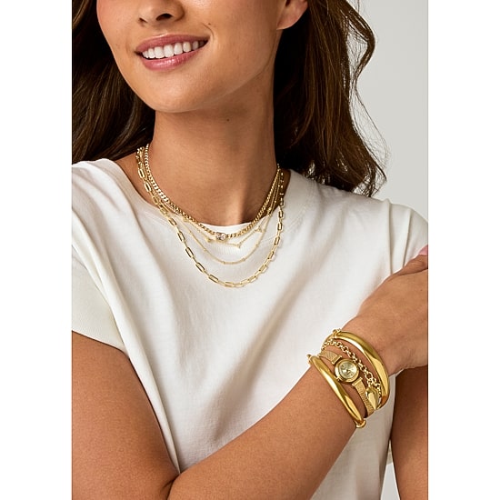 Silver Addiction Womens 14K Gold Over Silver 18 Inch Curb Chain Necklace
