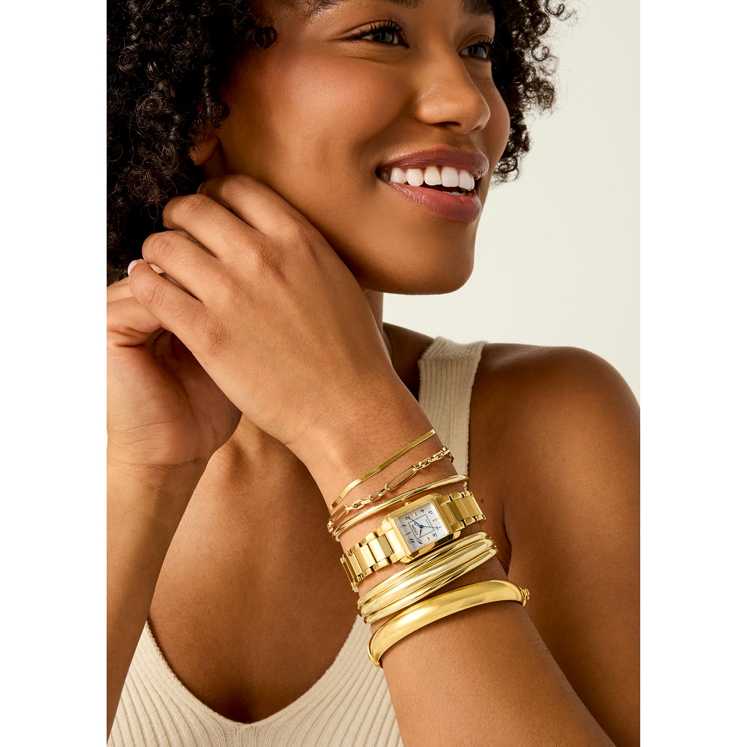 Silver Addiction Womens 14K Gold Over Silver Round Bangle Bracelet