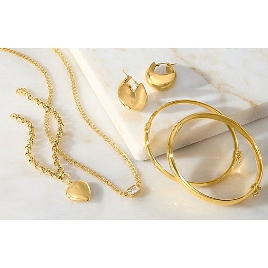 Silver Addiction Womens 14K Gold Over Silver 18 Inch Curb Chain Necklace