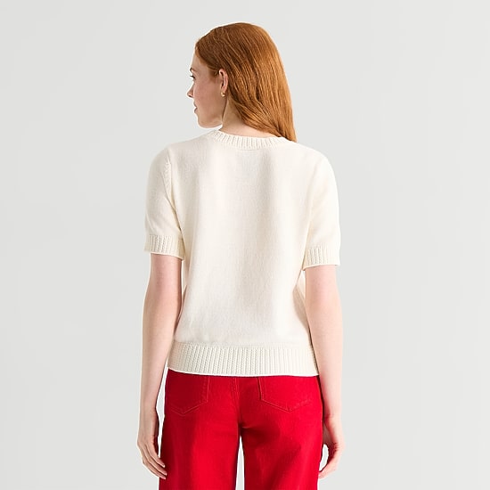 St. John's Bay Womens Crew Neck Short Sleeve Pullover Sweater