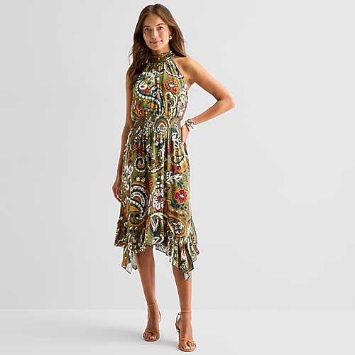 Msk Womens Mock Neck Sleeveless Maxi Dress In Green