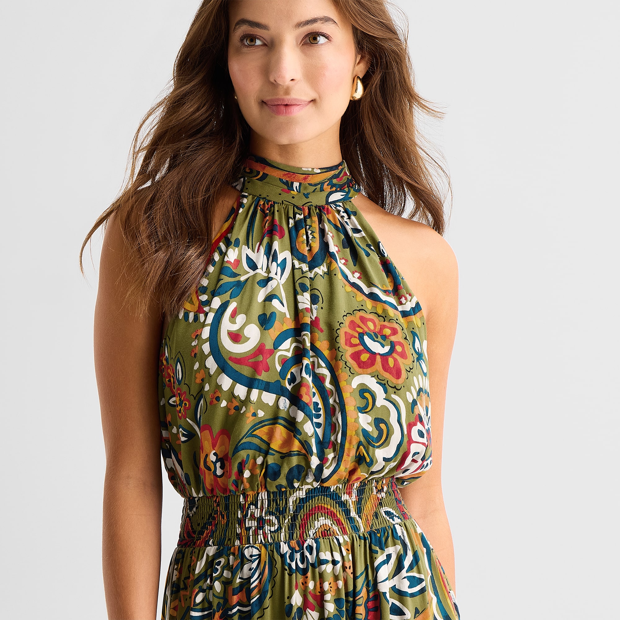 MSK Womens Mock Neck Sleeveless Maxi Dress