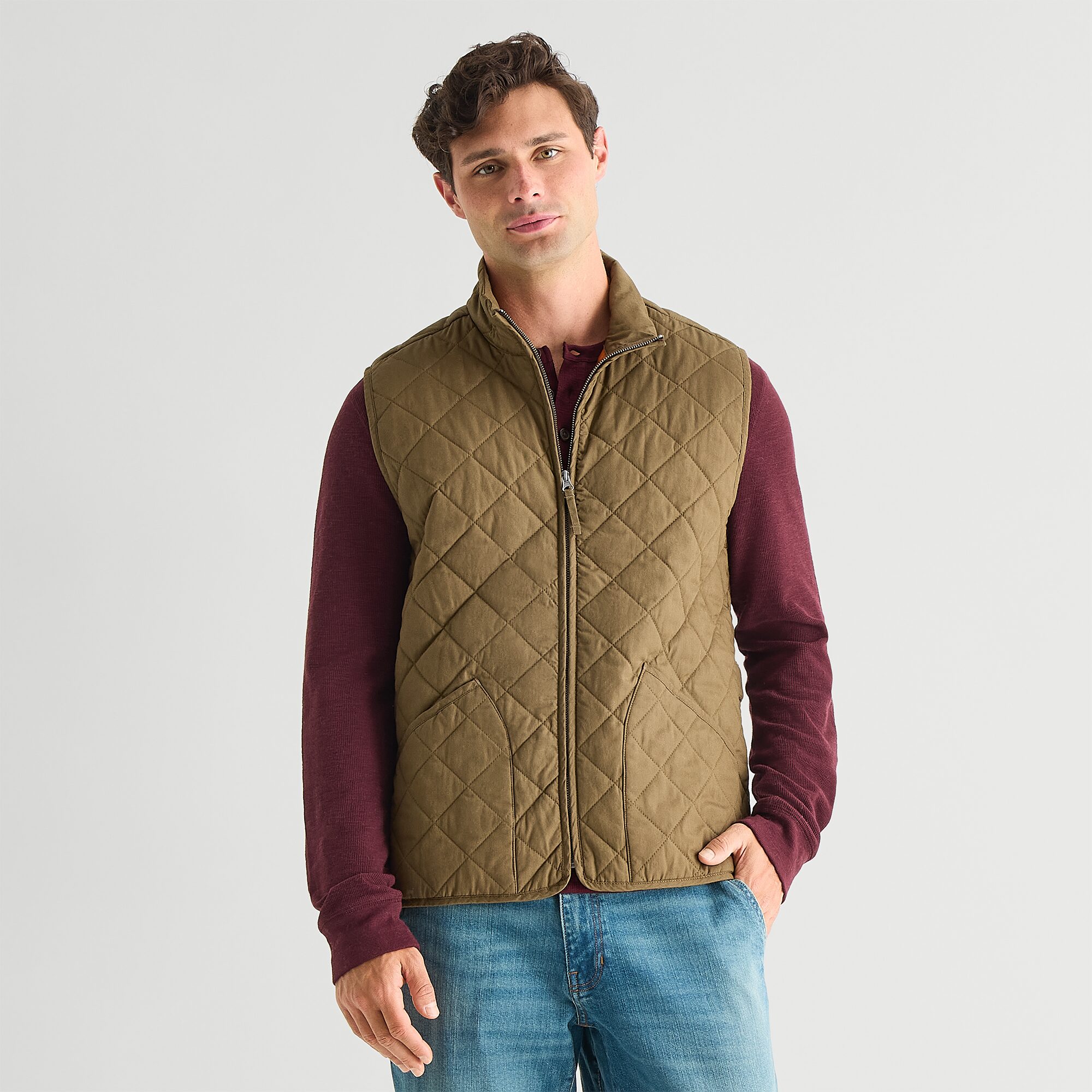 mutual weave Mens Midweight Quilted Vest