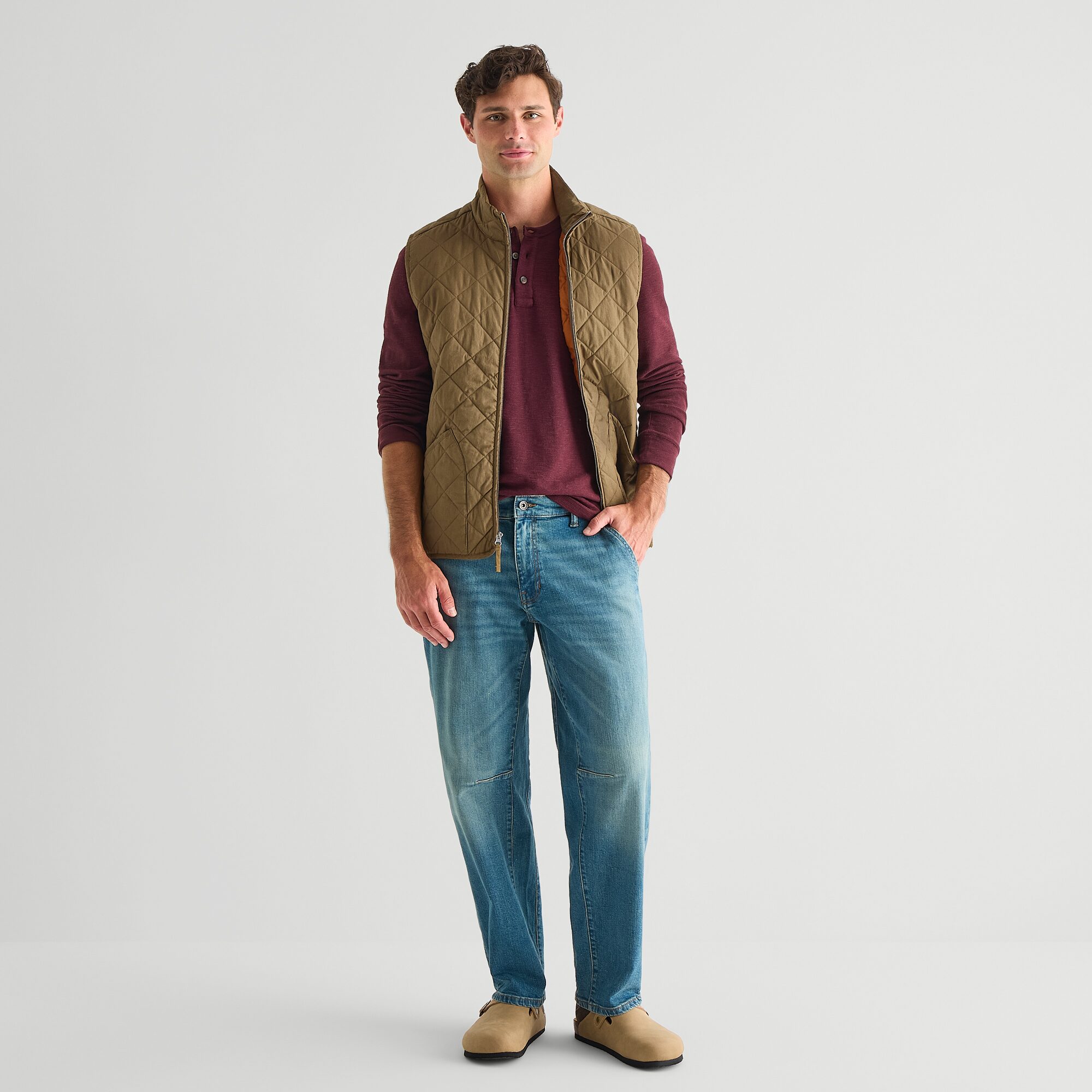 mutual weave Mens Midweight Quilted Vest