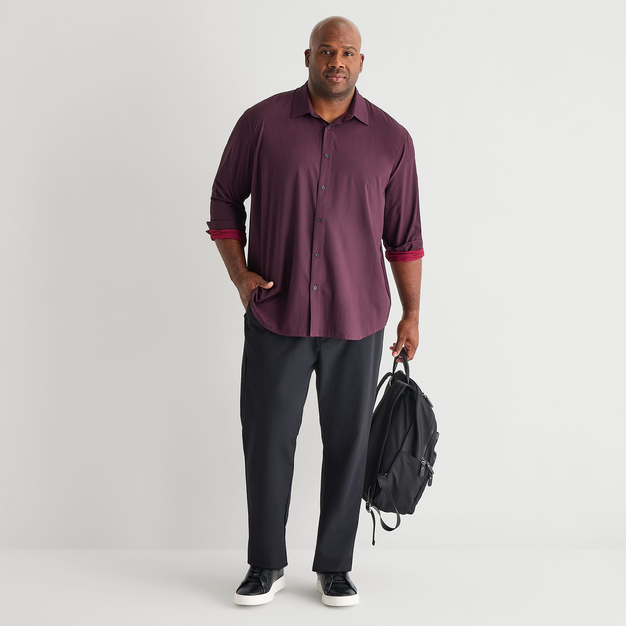 Stylus Mens Long Sleeve Classic Fit Big and Tall Button-Down Shirt