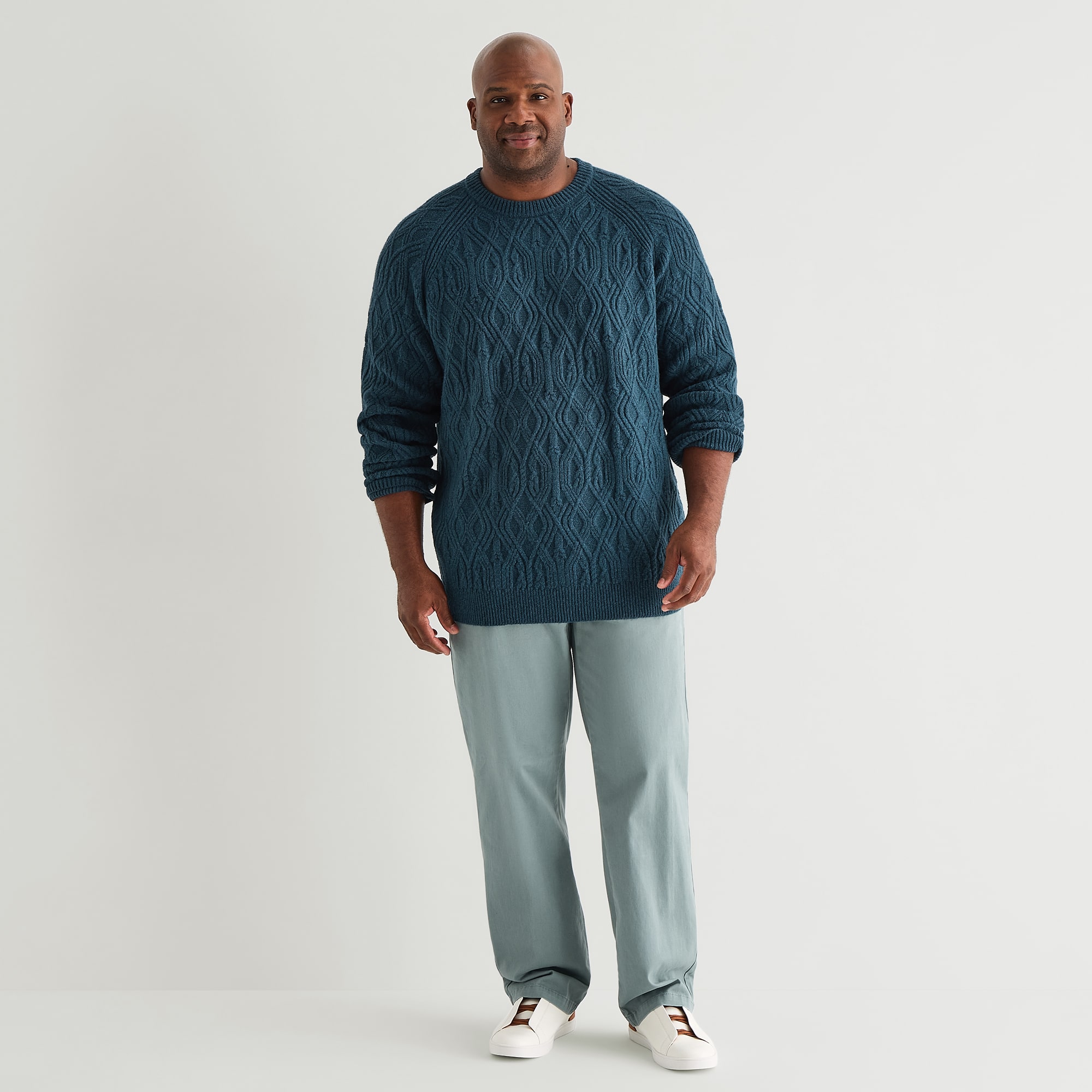 mutual weave Big and Tall Mens Crew Neck Long Sleeve Pullover Sweater