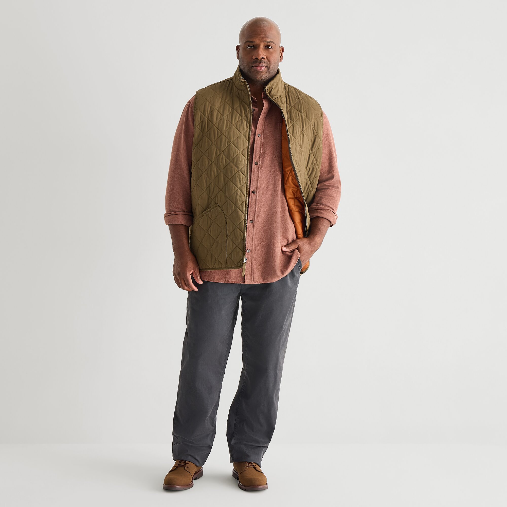 mutual weave Mens Midweight Big and Tall Quilted Vest