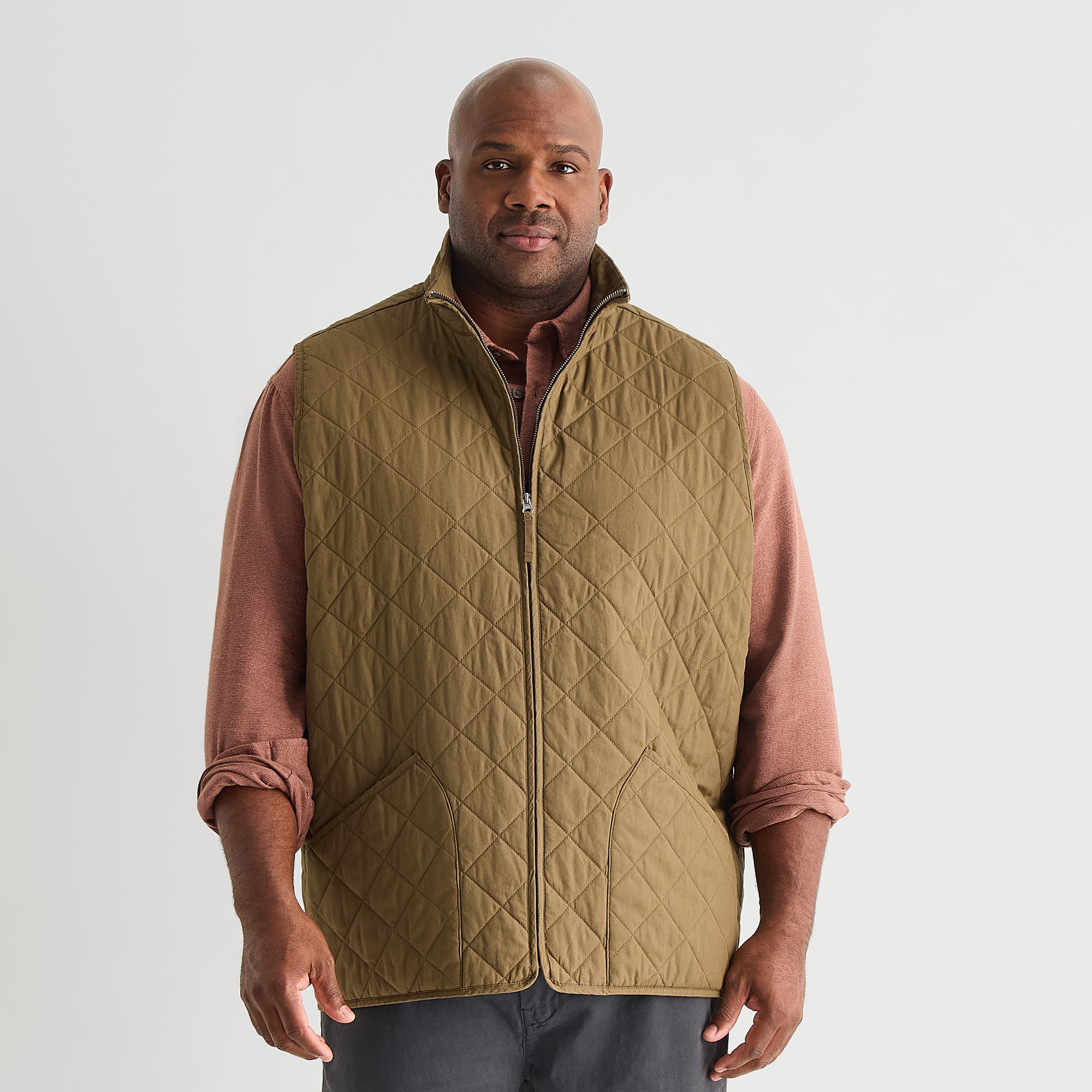 mutual weave Mens Midweight Big and Tall Quilted Vest