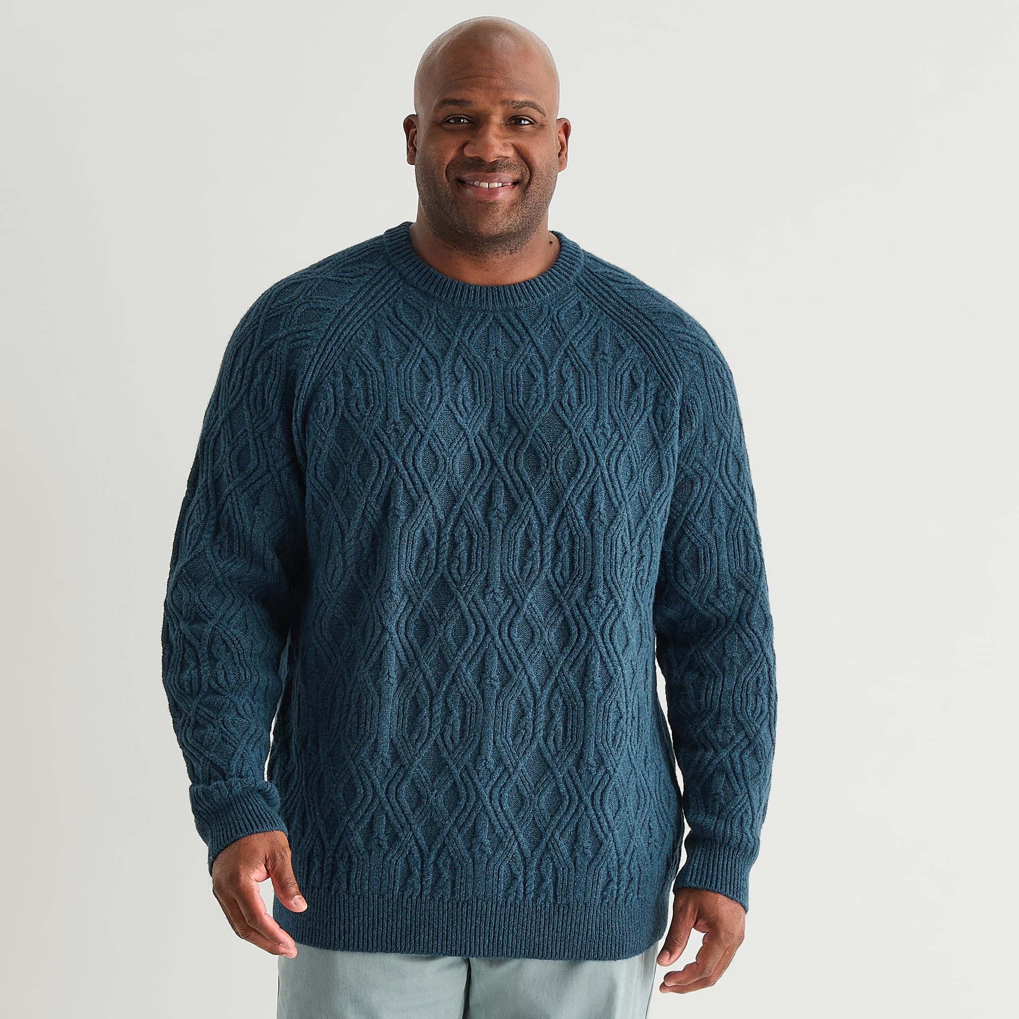mutual weave Big and Tall Mens Crew Neck Long Sleeve Pullover Sweater