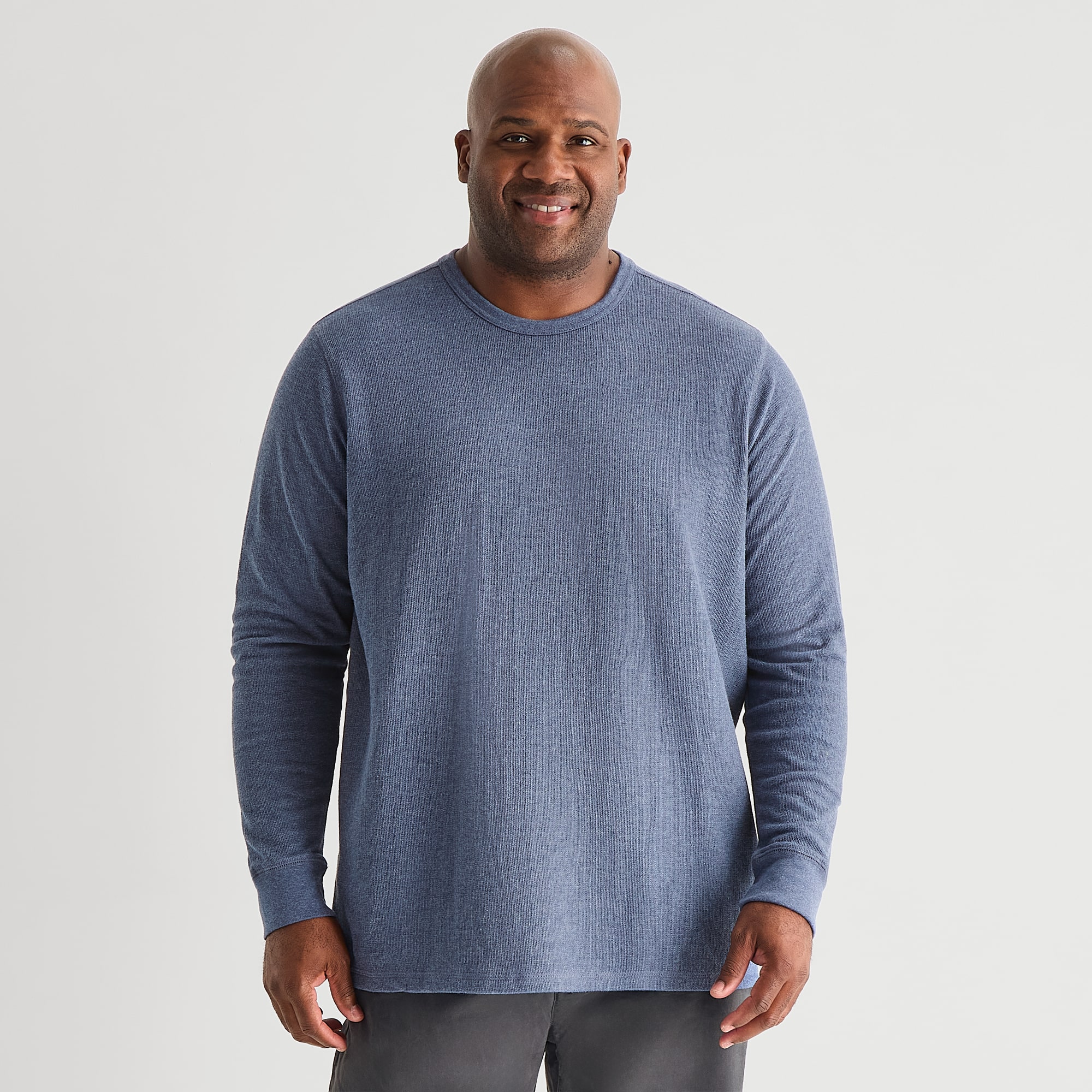 mutual weave Mens Crew Neck Long Sleeve Big and Tall T-Shirt