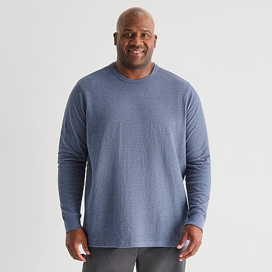 mutual weave Mens Crew Neck Long Sleeve Big and Tall T-Shirt