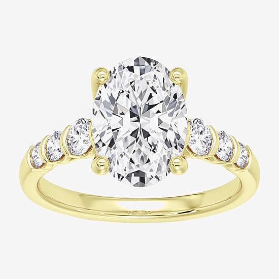  3 1/2 CTTW LAB GROWN DIAMOND (3.00 CT OVAL CENTRE) RING IN 10K WHITE GOLD