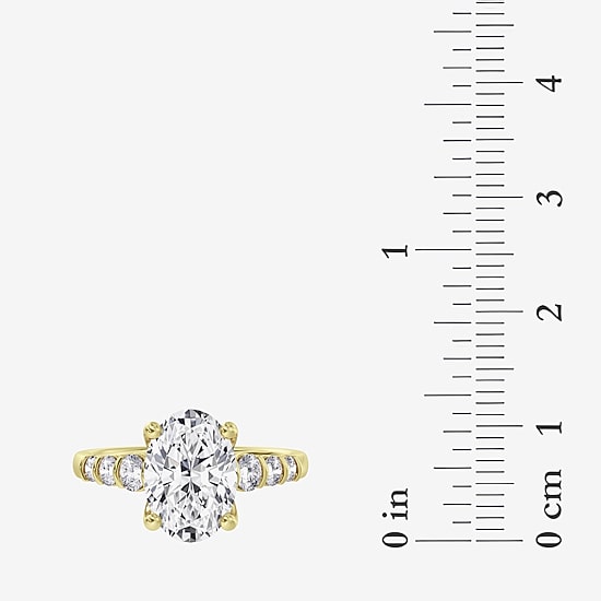  3 1/2 CTTW LAB GROWN DIAMOND (3.00 CT OVAL CENTRE) RING IN 10K WHITE GOLD