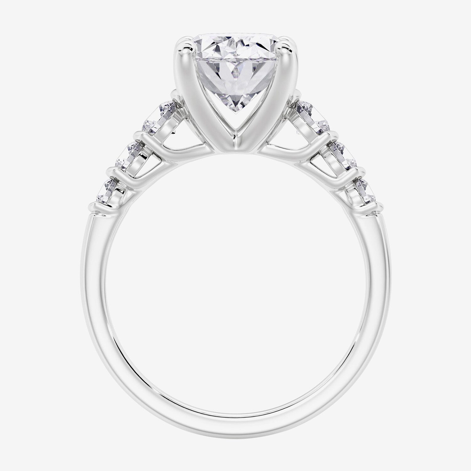 3 1/2 CTTW LAB GROWN DIAMOND (3.00 CT OVAL CENTRE) RING 10K WHITE GOLD