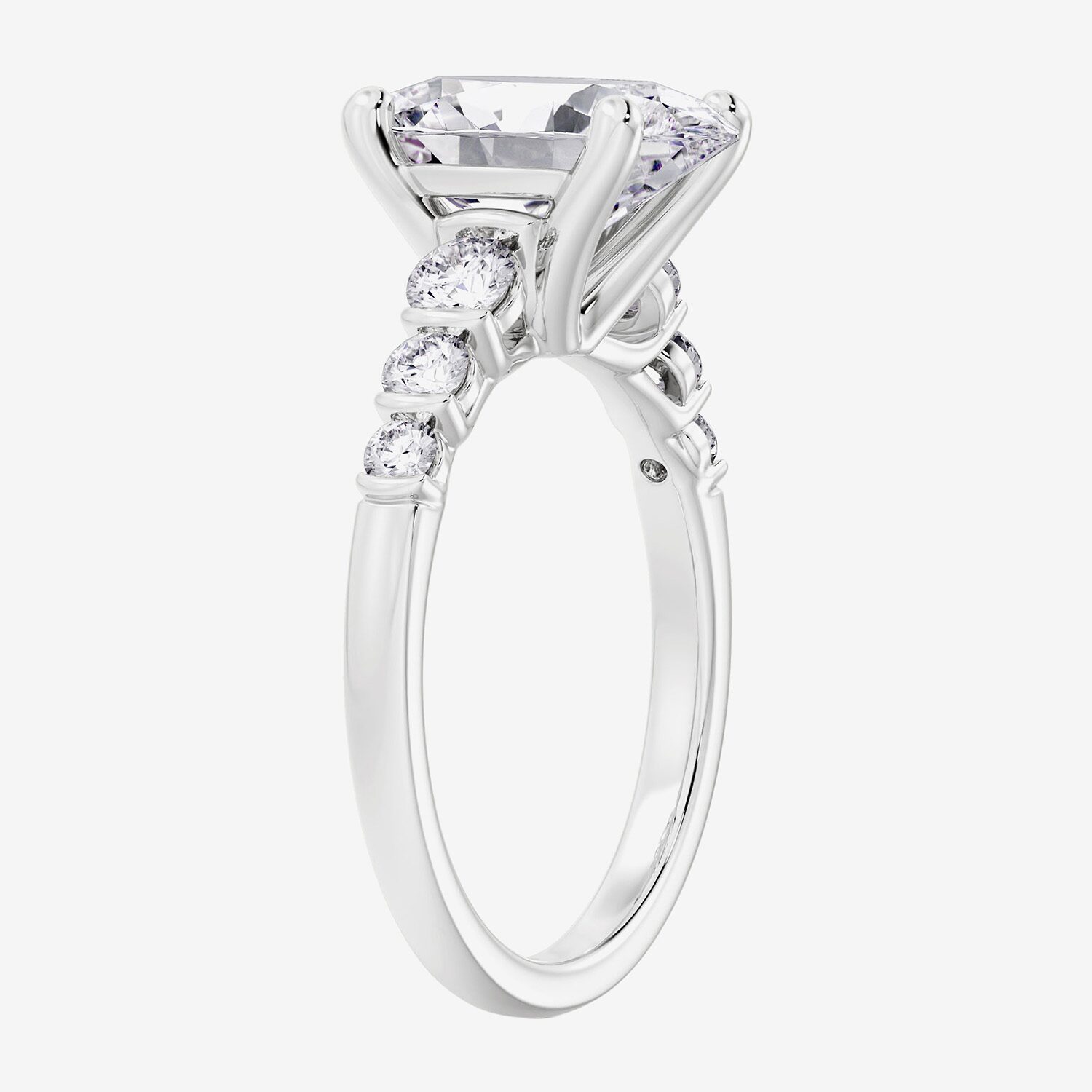 3 1/2 CTTW LAB GROWN DIAMOND (3.00 CT OVAL CENTRE) RING 10K WHITE GOLD