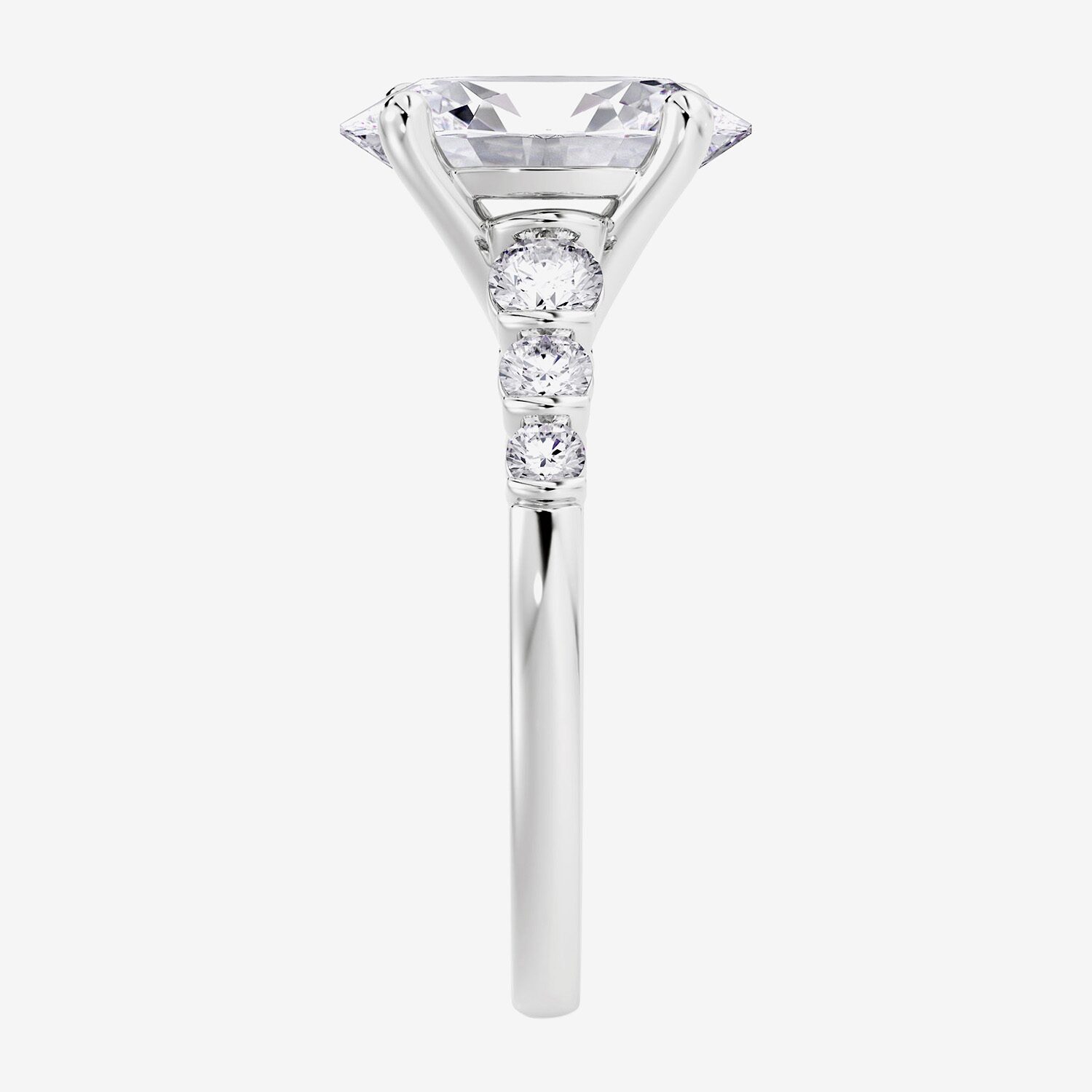3 1/2 CTTW LAB GROWN DIAMOND (3.00 CT OVAL CENTRE) RING 10K WHITE GOLD