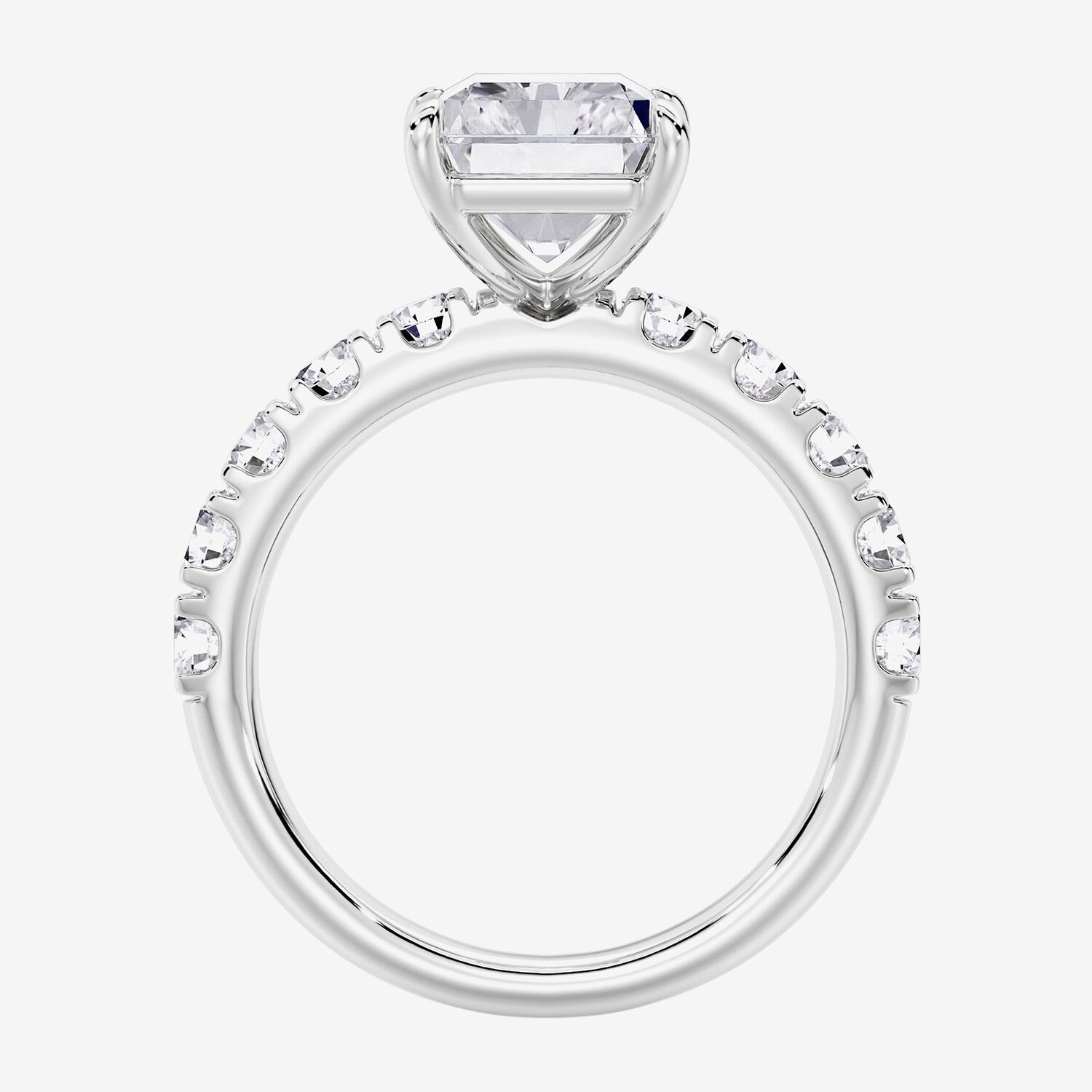 Signature By Modern Bride (F / Vs2) Womens 5 CT. T.W. Lab Grown White Diamond 14K Gold Rectangular Side Stone Engagement Ring