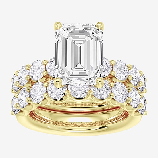 Signature By Modern Bride (F / Vs2) Womens 7 7/8 Ct. T.W. Lab Grown White Diamond 14K Gold Side Stone Bridal Set