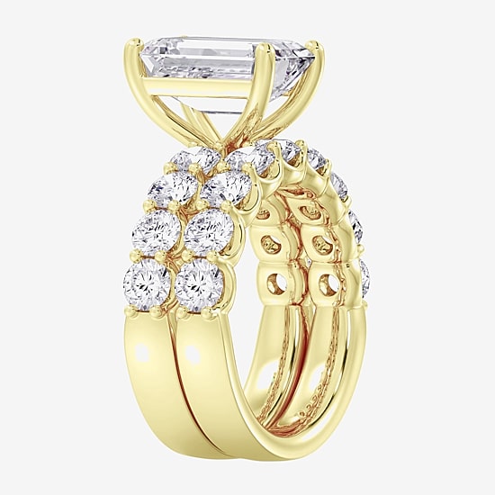 Signature By Modern Bride (F / Vs2) Womens 7 7/8 Ct. T.W. Lab Grown White Diamond 14K Gold Side Stone Bridal Set