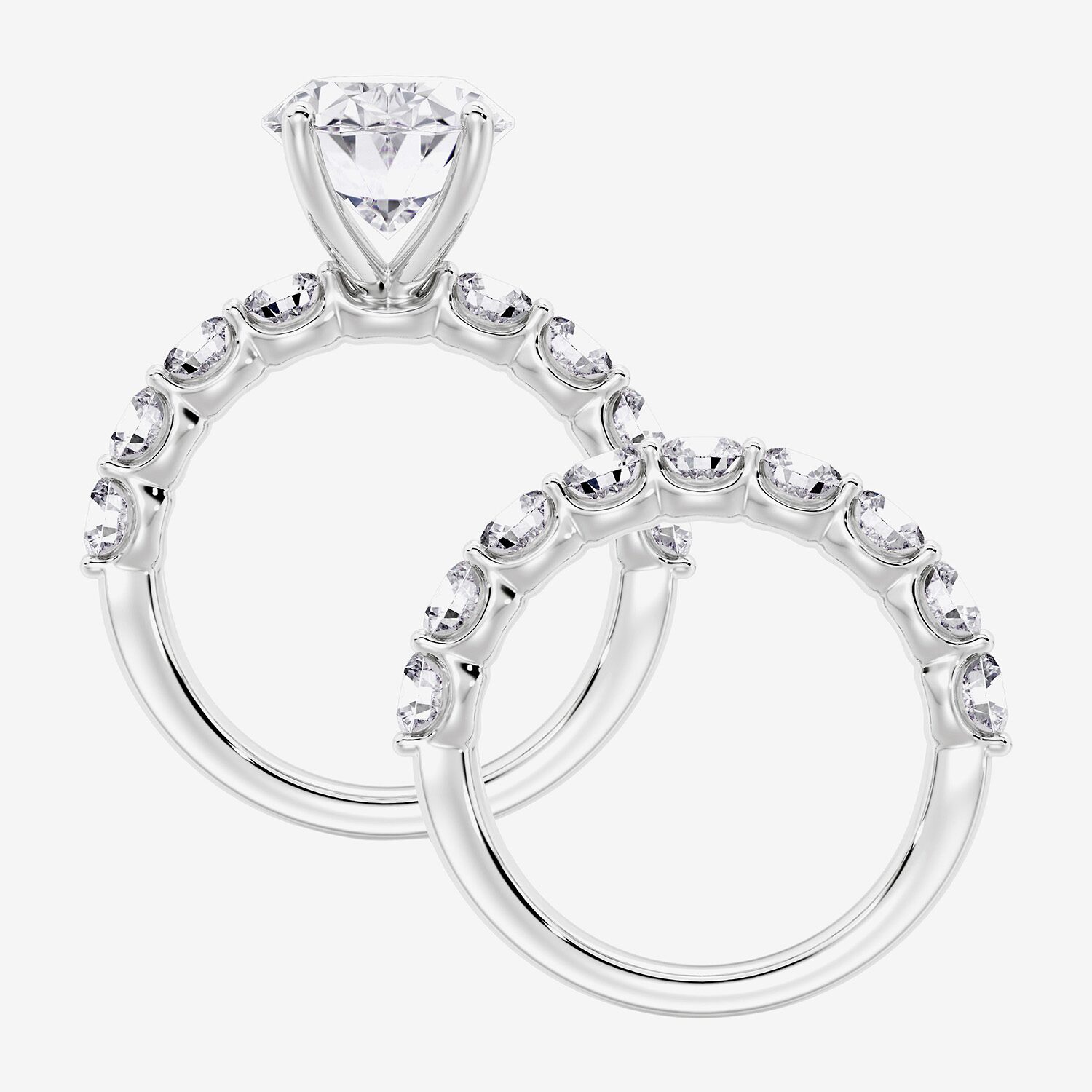 Signature By Modern Bride (F / Vs2) Womens 7 7/8 Ct. T.W. Lab Grown White Diamond 14K Gold Oval Side Stone Bridal Set