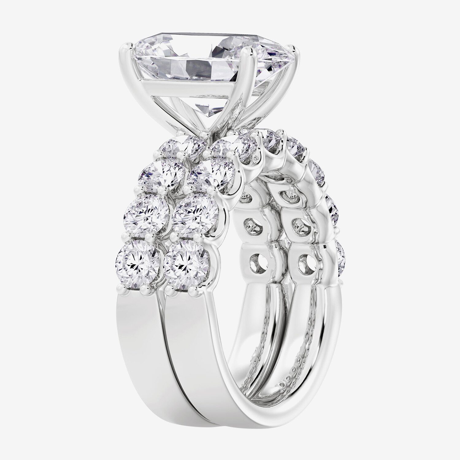 Signature By Modern Bride (F / Vs2) Womens 7 7/8 Ct. T.W. Lab Grown White Diamond 14K Gold Oval Side Stone Bridal Set