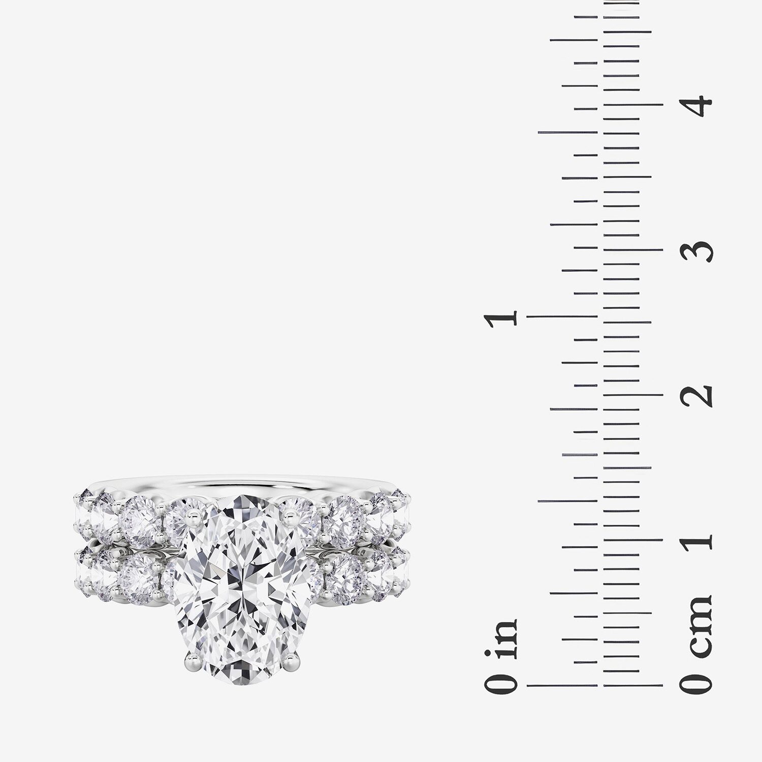 Signature By Modern Bride (F / Vs2) Womens 7 7/8 Ct. T.W. Lab Grown White Diamond 14K Gold Oval Side Stone Bridal Set
