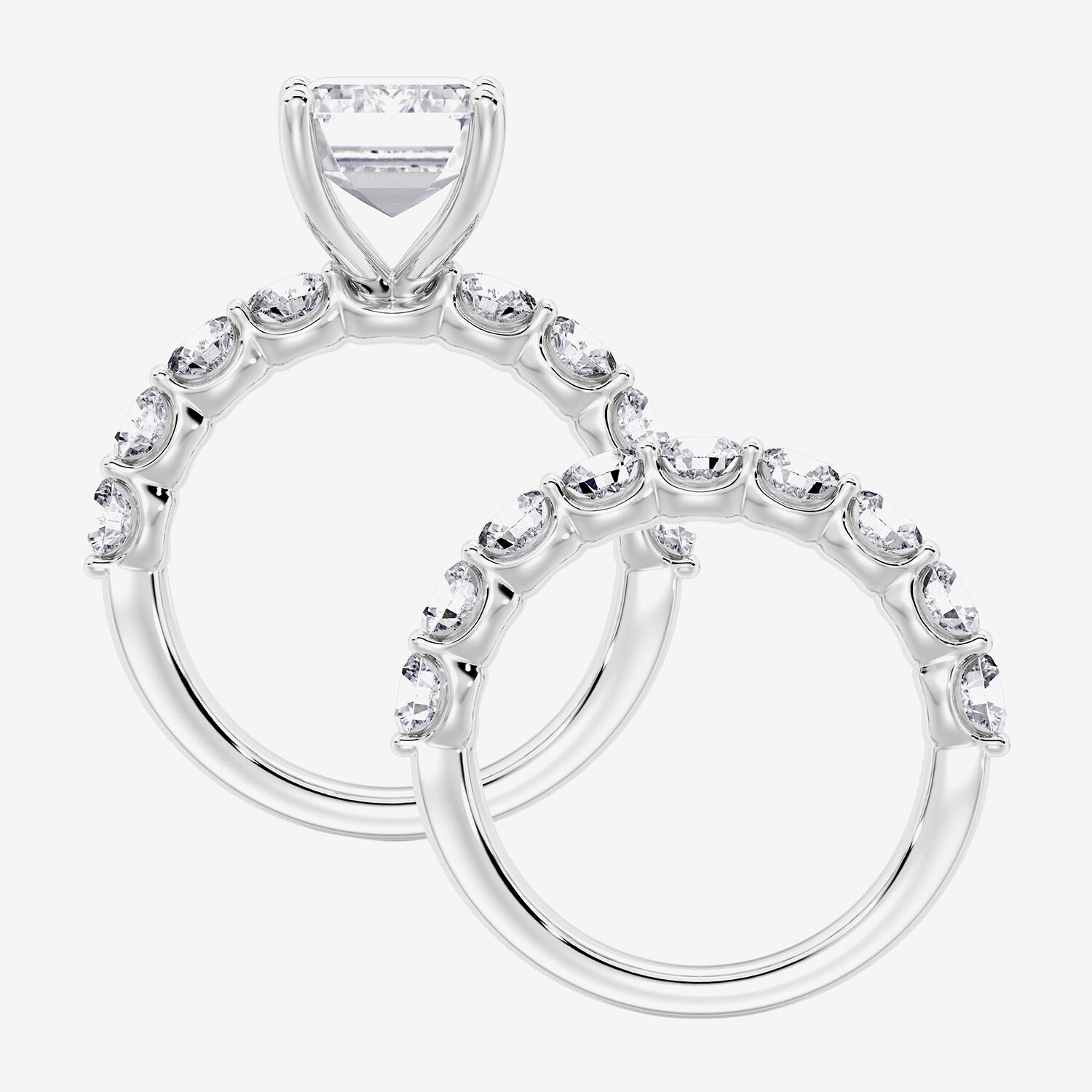 Signature By Modern Bride (F / Vs2) Womens 7 7/8 Ct. T.W. Lab Grown White Diamond 14K Gold Side Stone Bridal Set
