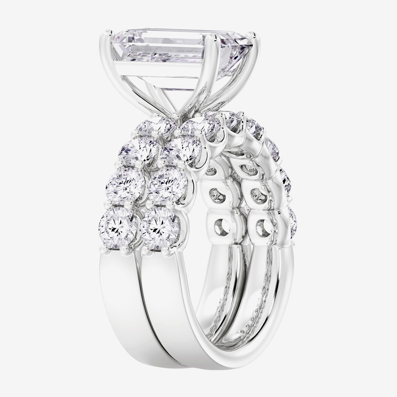 Signature By Modern Bride (F / Vs2) Womens 7 7/8 Ct. T.W. Lab Grown White Diamond 14K Gold Side Stone Bridal Set