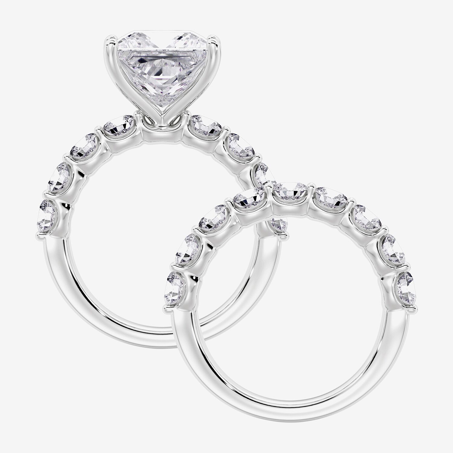 Signature By Modern Bride (F / Vs2) Womens 7 7/8 Ct. T.W. Lab Grown White Diamond 14K Gold Side Stone Bridal Set