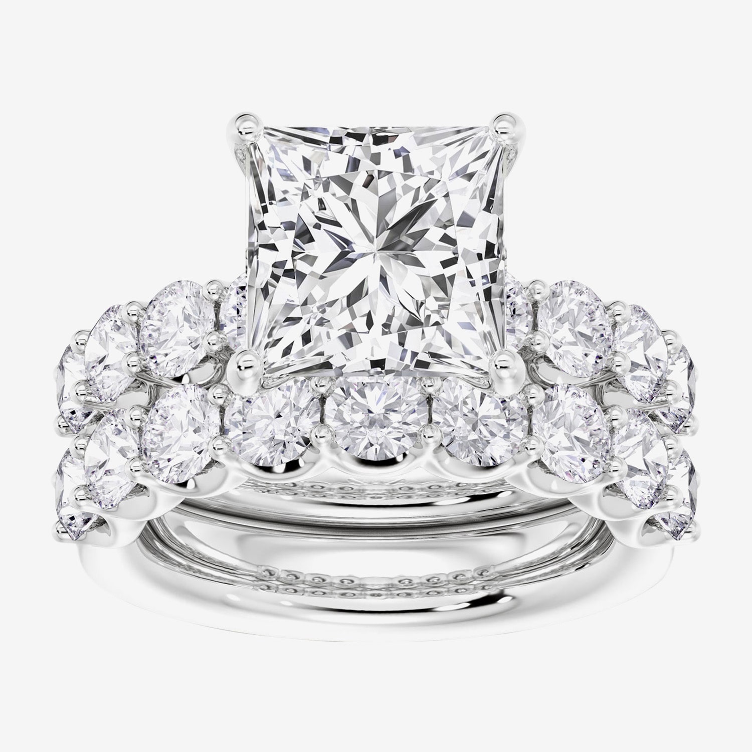 Signature By Modern Bride (F / Vs2) Womens 7 7/8 Ct. T.W. Lab Grown White Diamond 14K Gold Side Stone Bridal Set
