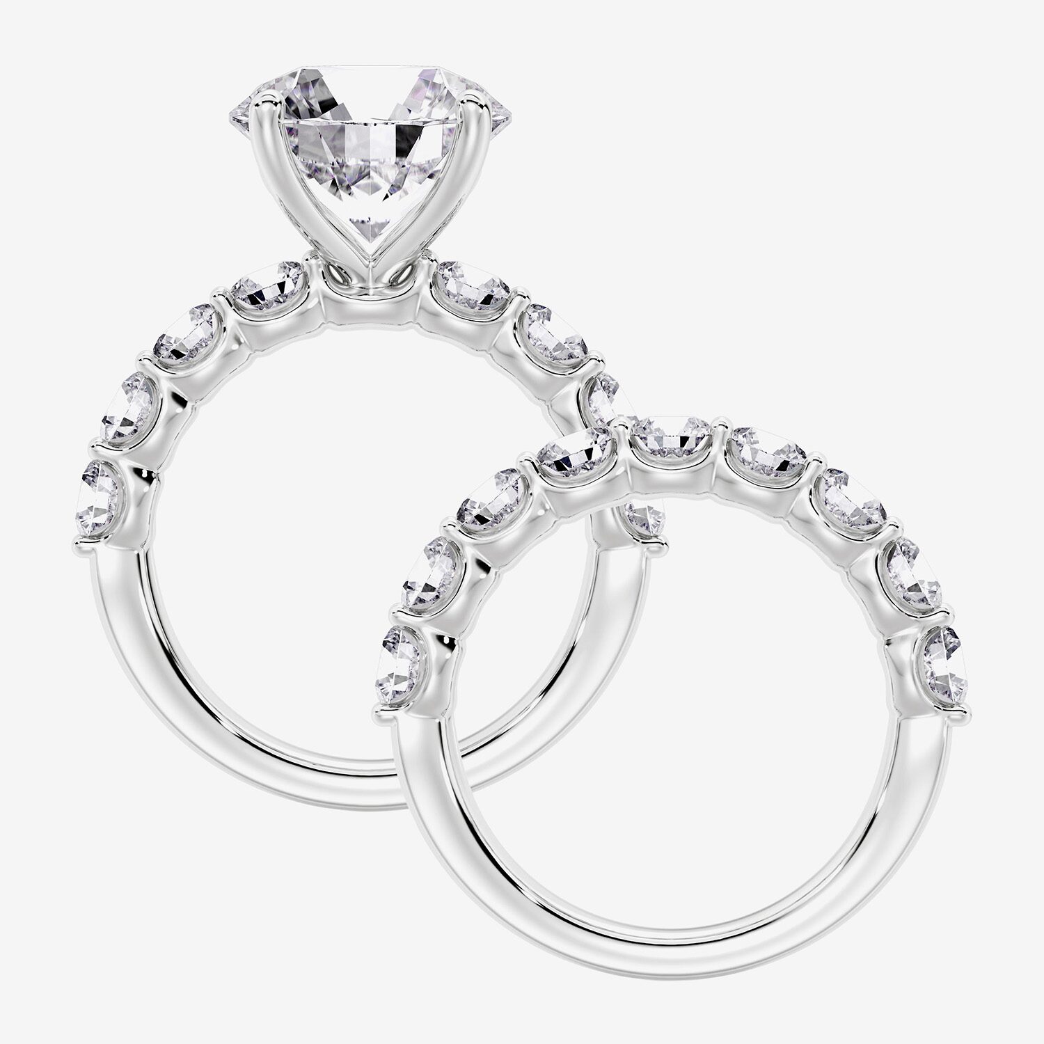 Signature By Modern Bride (F / Vs2) Womens 7 7/8 Ct. T.W. Lab Grown White Diamond 14K Gold Round Side Stone Bridal Set