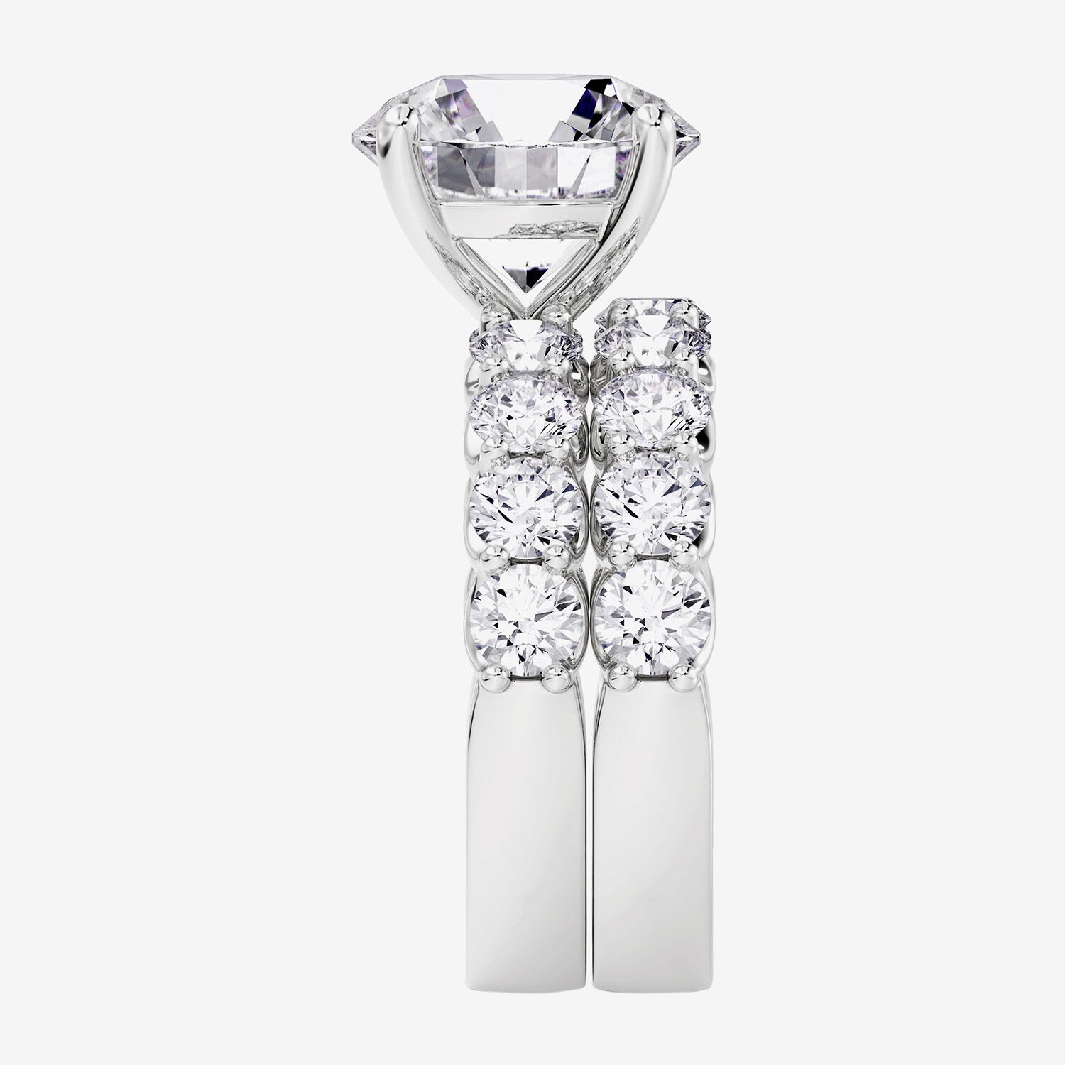 Signature By Modern Bride (F / Vs2) Womens 7 7/8 Ct. T.W. Lab Grown White Diamond 14K Gold Round Side Stone Bridal Set