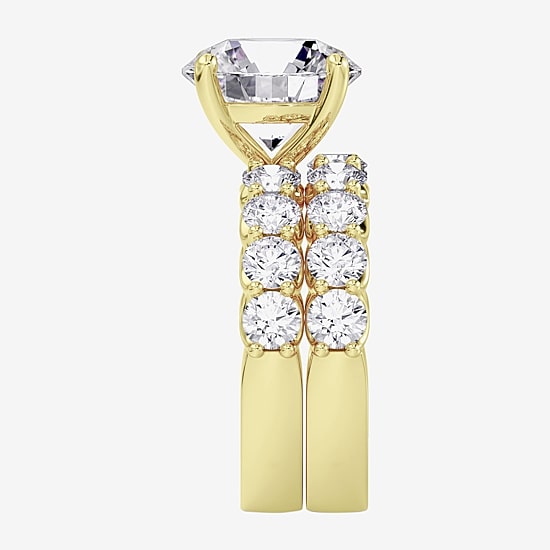 Signature By Modern Bride (F / Vs2) Womens 7 7/8 Ct. T.W. Lab Grown White Diamond 14K Gold Round Side Stone Bridal Set