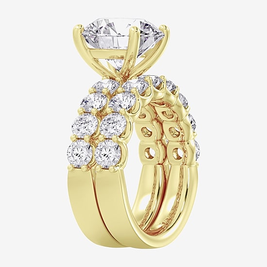 Signature By Modern Bride (F / Vs2) Womens 7 7/8 Ct. T.W. Lab Grown White Diamond 14K Gold Round Side Stone Bridal Set