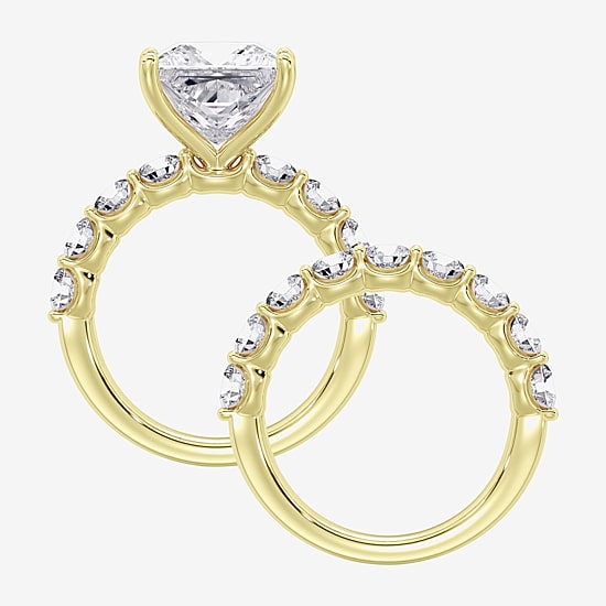 Signature By Modern Bride (F / Vs2) Womens 7 7/8 Ct. T.W. Lab Grown White Diamond 14K Gold Side Stone Bridal Set