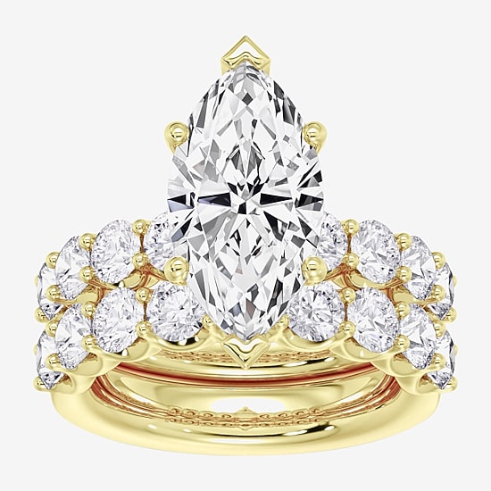 Signature By Modern Bride (F / Vs2) Womens 7 7/8 Ct. T.W. Lab Grown White Diamond 14K Gold Marquise Side Stone Bridal Set