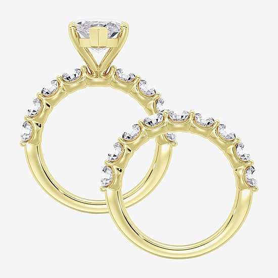 Signature By Modern Bride (F / Vs2) Womens 7 7/8 Ct. T.W. Lab Grown White Diamond 14K Gold Marquise Side Stone Bridal Set