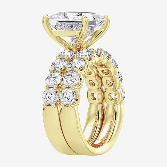 Signature By Modern Bride (F / Vs2) Womens 7 7/8 Ct. T.W. Lab Grown White Diamond 14K Gold Side Stone Bridal Set
