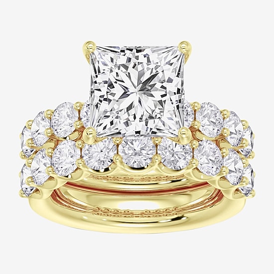 Signature By Modern Bride (F / Vs2) Womens 7 7/8 Ct. T.W. Lab Grown White Diamond 14K Gold Side Stone Bridal Set