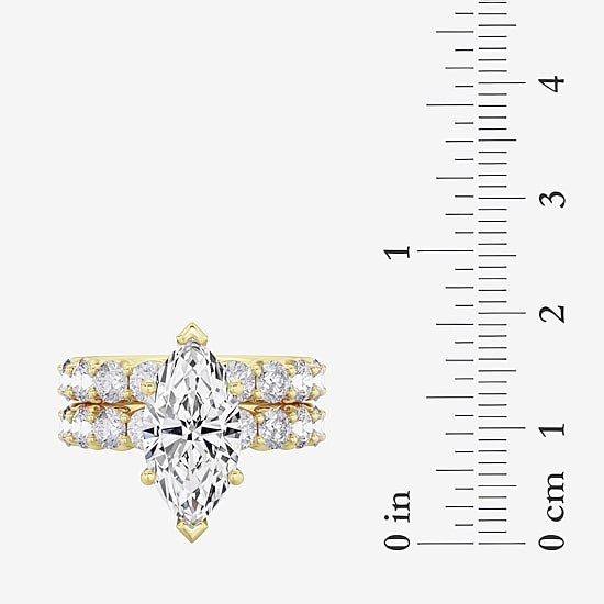 Signature By Modern Bride (F / Vs2) Womens 7 7/8 Ct. T.W. Lab Grown White Diamond 14K Gold Marquise Side Stone Bridal Set