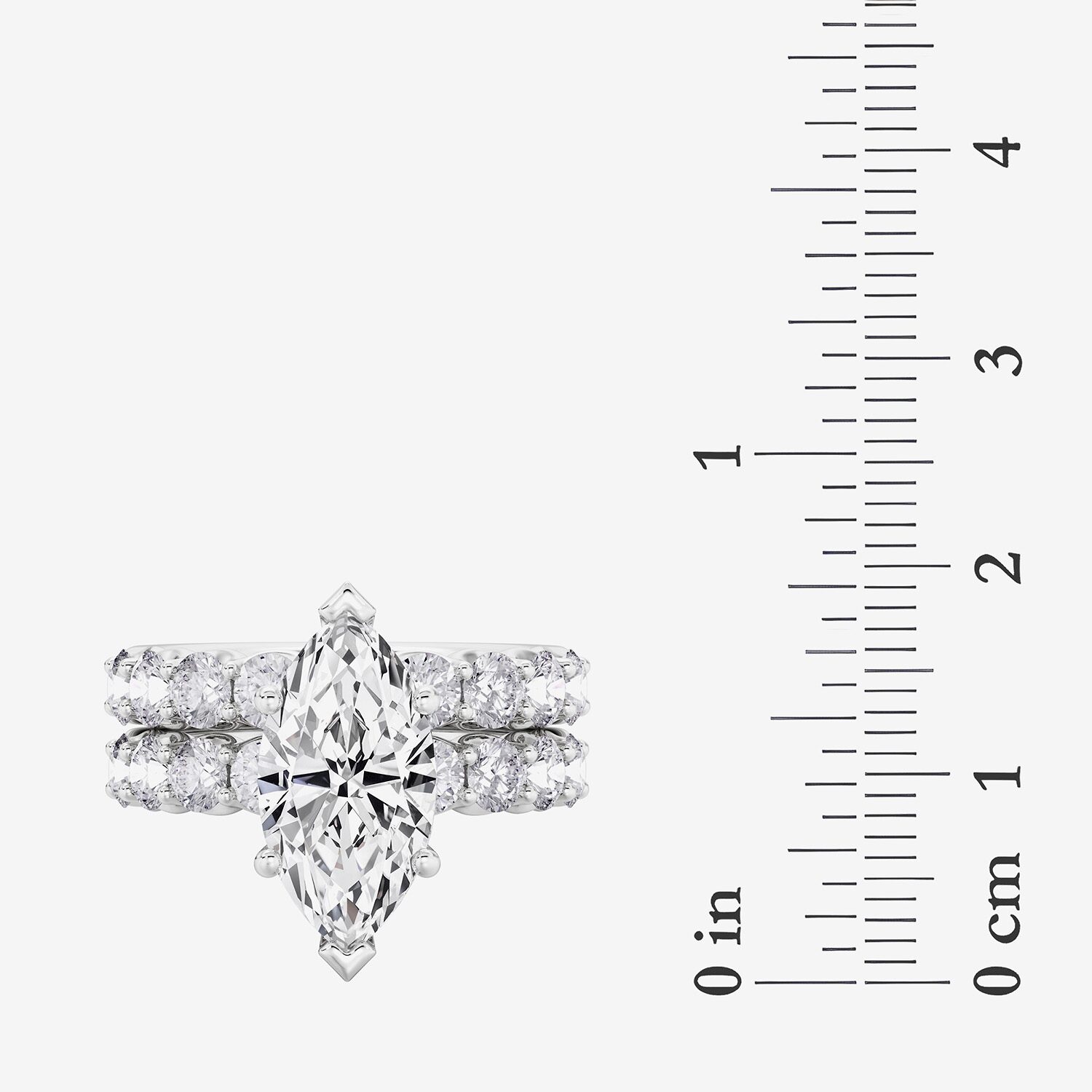 Signature By Modern Bride (F / Vs2) Womens 7 7/8 Ct. T.W. Lab Grown White Diamond 14K Gold Marquise Side Stone Bridal Set